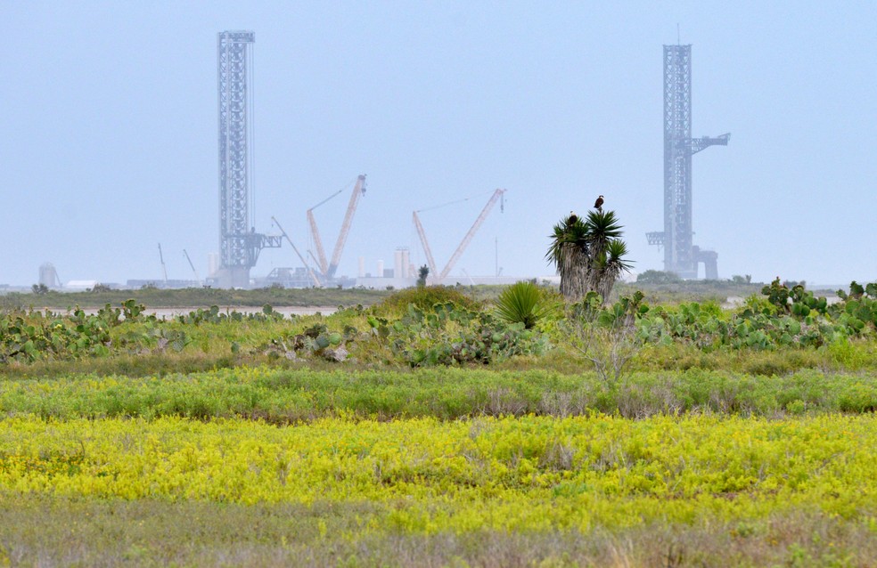 Sede da SpaceX， no Texas， que agora é oficialmente a cidade de Starbase — Foto: Miguel Roberts/The Brownsville Herald via AP