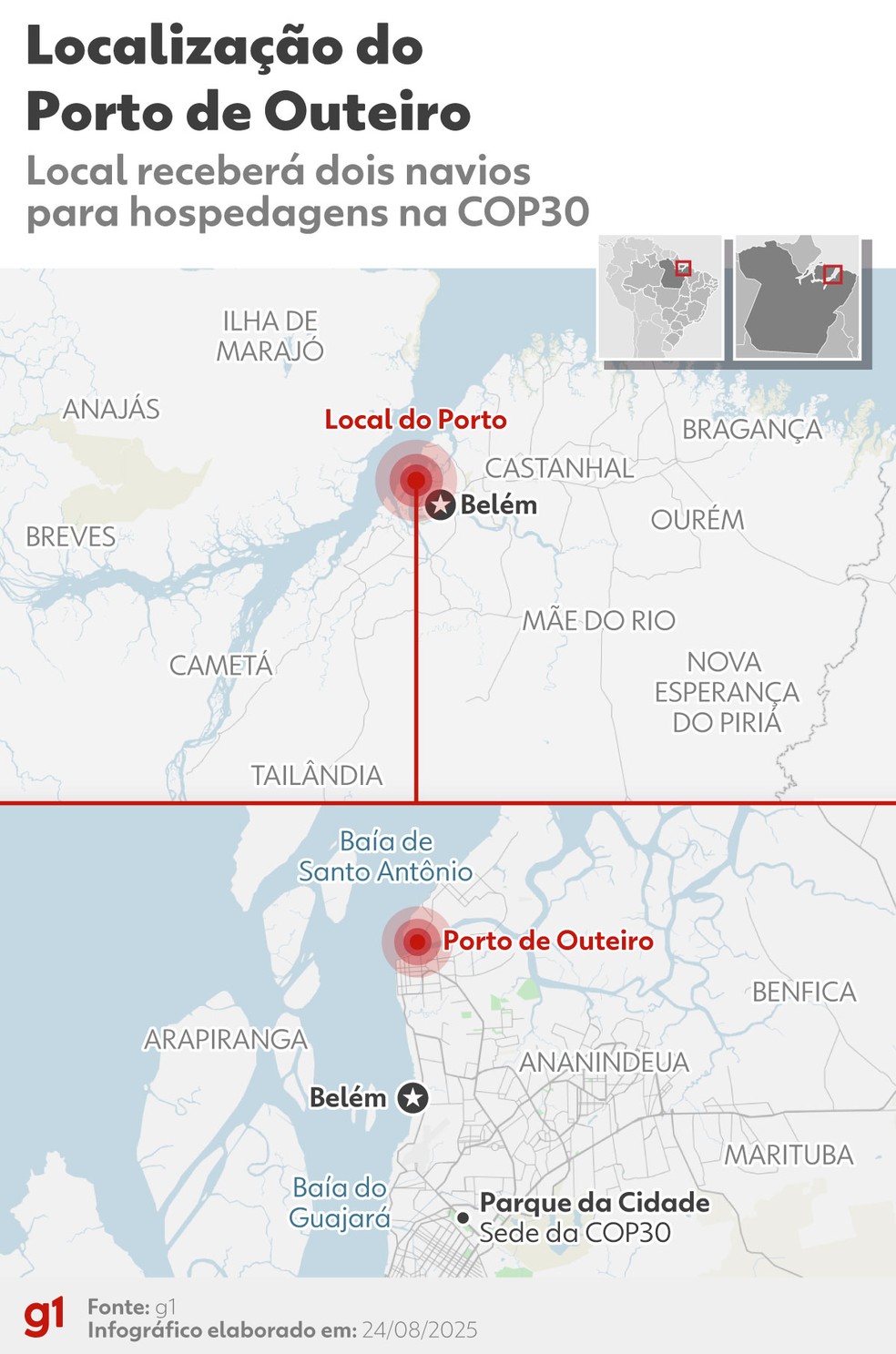 Mapa de Belém e região metropolitana — Foto: Arte/g1