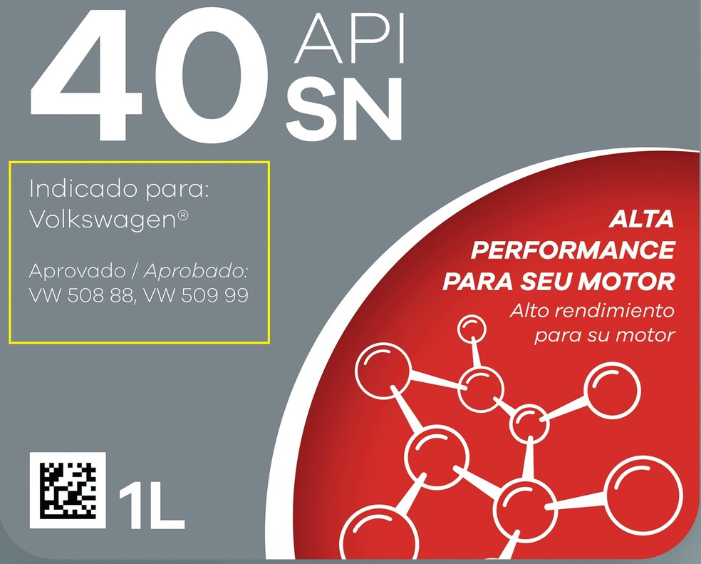 A indicação da norma exigida pela montadora também aparece no rótulo — Foto: Divulgação | Mobil