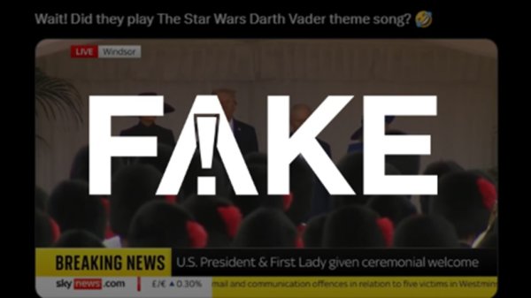 j1.com É #FAKE que Guarda Real britânica tocou para Trump a &#39;Marcha imperial&#39;, tema de Darth Vader em &#39;Star Wars&#39;