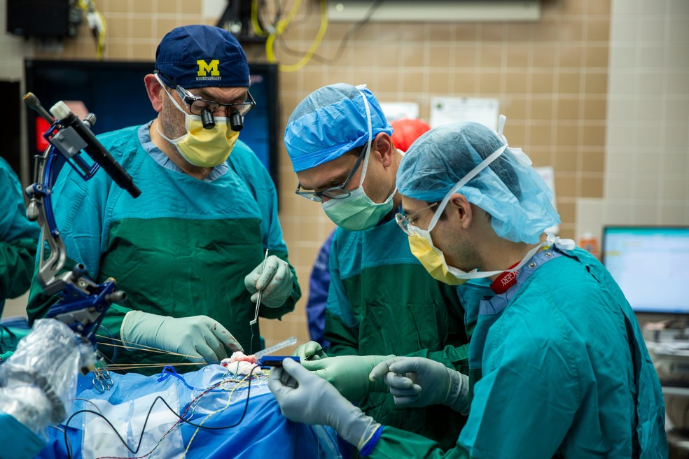 Chip da Paradromics foi implantado e removido do cérebro de um paciente em 20 minutos — Foto: Divulgação/Paradromics