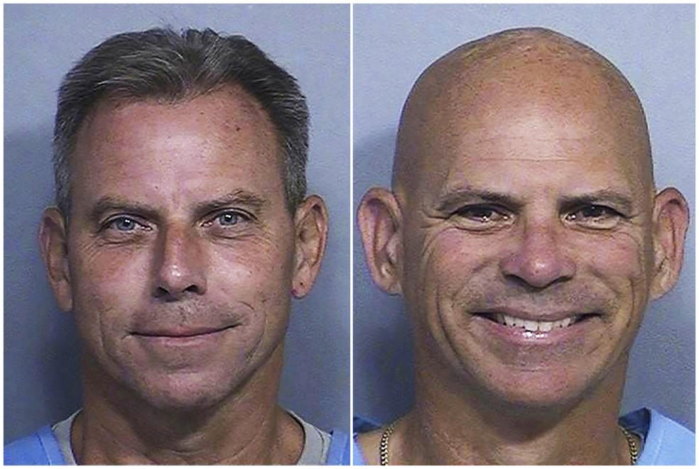 Irmãos Erik (à esquerda) e Lyle Menendez. — Foto: Departamento de Prisões da Califórnia via AP/Arquivo