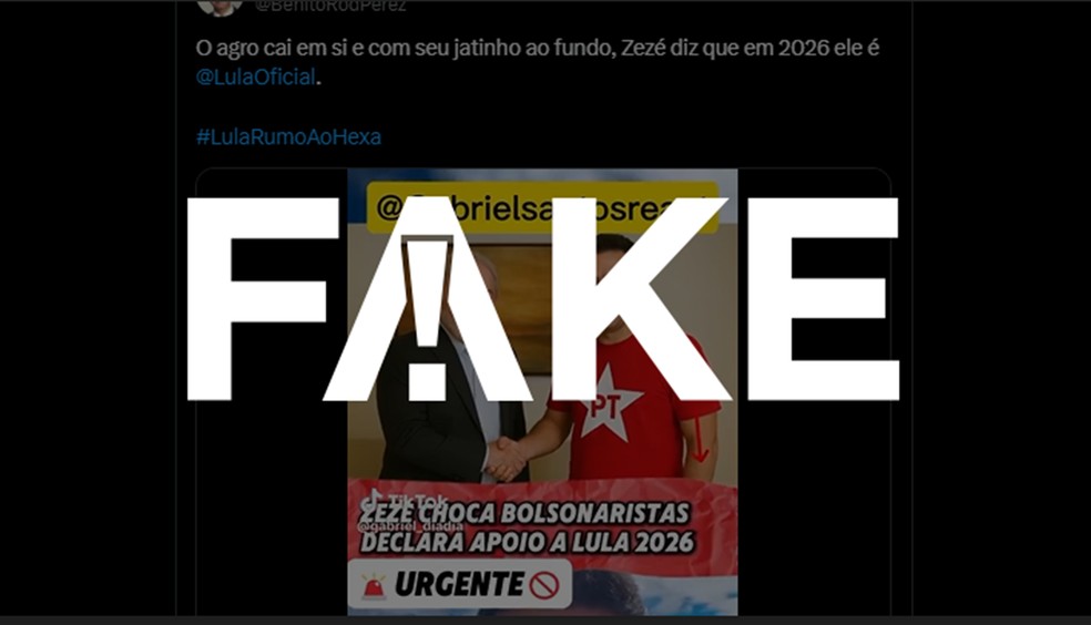Cantor sertanejo não fez declaração de apoio a Lula — Foto: g1