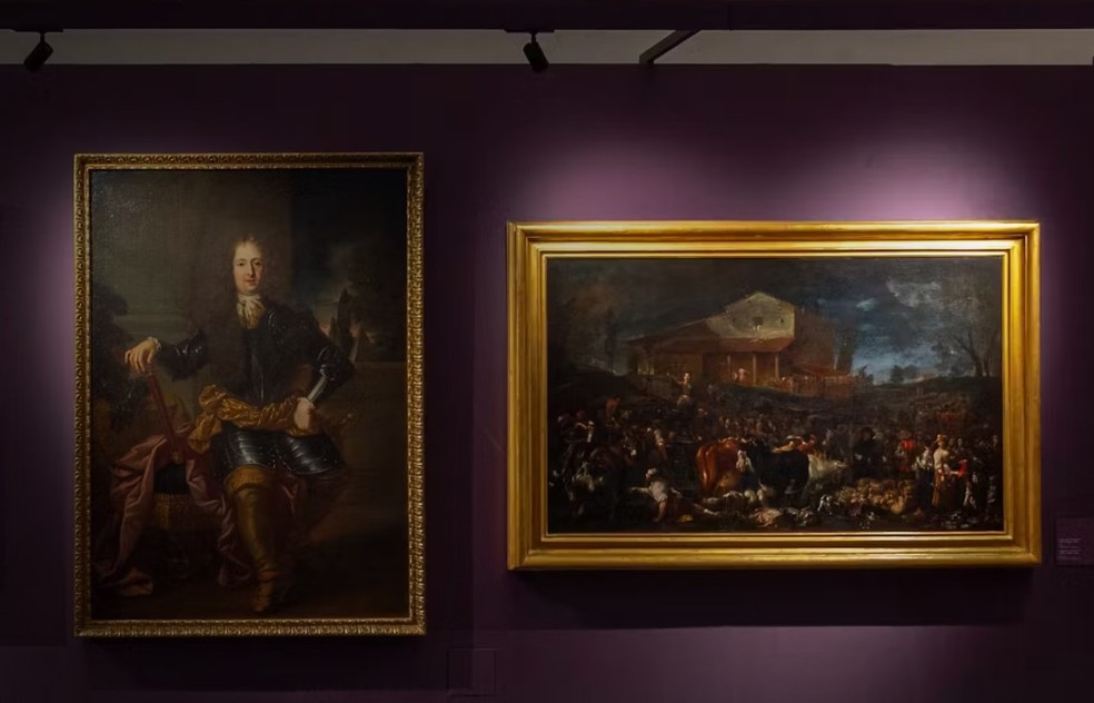 Retrato de Fernando de Medici (à esq) foi rasgado por visitante， segundo direção da galeria Uffizi， de Florença — Foto: Uffizi