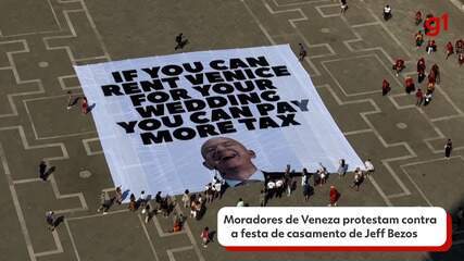 j1.com Bezos muda festa de casamento para local isolado em Veneza por temor de protestos, diz agência
