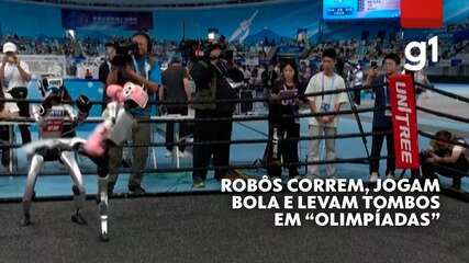 j1.com Robôs correm, jogam bola e levam vários tombos em &#39;Olimpíadas&#39; na China; veja VÍDEO